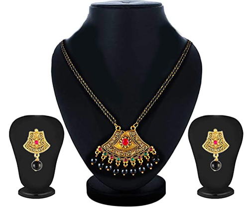 Traditional Gold-Plated Rajasthani Meenakari Mangalsutra Set