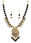 black gold brass long necklace