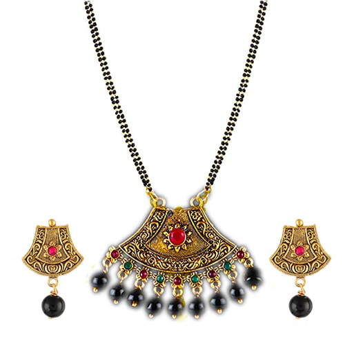 Traditional Gold-Plated Rajasthani Meenakari Mangalsutra Set