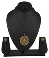 Golden Color stylish, latest antique ganesh ji mangalsutra with earrings for women.