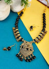 black gold brass long necklace