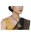 Golden Color stylish, latest antique ganesh ji mangalsutra with earrings for women.