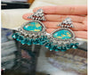OPUS GEMS Artificial Stones Studded & Beaded Teardrop Shaped Drop Earrings