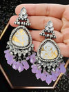 OPUS GEMS Artificial Stones Studded & Beaded Teardrop Shaped Drop Earrings