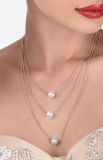 Gold Plated Pearl Layer Necklace