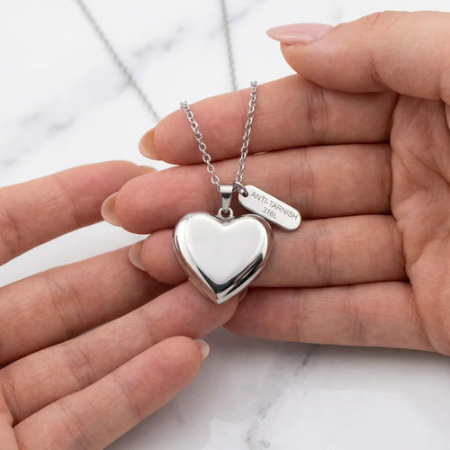 Anti-Tarnish 316L Steel Heart Pendant | Waterproof Daily Wear