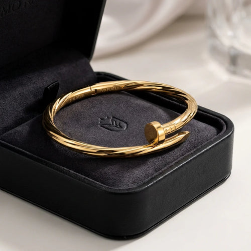 Premium PVD Plated Nail Bangle | Luxury 316L Steel Aesthetic
