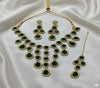 Royal Emerald & American Diamond (AD) Bridal Jewellery Set with Matching Earrings and Maang Tikka