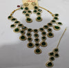 Royal Emerald & American Diamond (AD) Bridal Jewellery Set with Matching Earrings and Maang Tikka