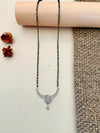 Solitaire Silver Plated American Diamond Mangalsutra