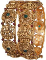 Antique Matte Gold Maa Lakshmi Kada Bangle for Women | Temple Jewellery | Openable Screw Brass Bangle