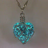 Glow in the Dark Crystal Heart Necklace