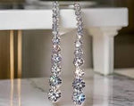 Diamond Linear Drop Earrings