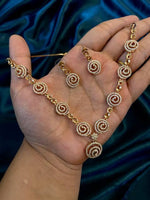 ZENEME Fashion Cubic Zirconia Gold Plated Choker Necklace Set Ring Bracelet With Earring Jewellery For Women Pack Of 4