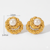 Gold-Plated Twisted Rope Pearl Cocktail Ring