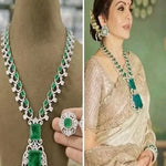 Nita Ambani necklace ,Bollywood style partywear necklace, long necklace Diamond jewelry