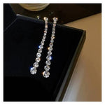 Diamond Linear Drop Earrings