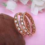 Jewel Addiction Luxury Look Polki Kundan Stone Openable Bangles Set