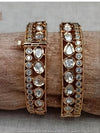 Jewel Addiction Luxury Look Polki Kundan Stone Openable Bangles Set