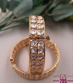 Jewel Addiction Luxury Look Polki Kundan Stone Openable Bangles Set