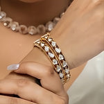 Jewel Addiction Luxury Look Polki Kundan Stone Openable Bangles Set