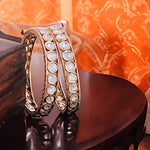 Jewel Addiction Luxury Look Polki Kundan Stone Openable Bangles Set